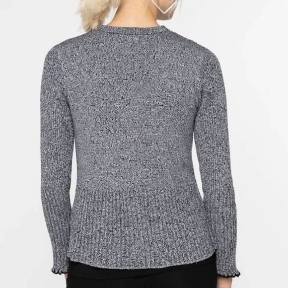 Nic + Zoe Gray & Black Button Down Sweater Cardigan Size Medium - Picture 4 of 9